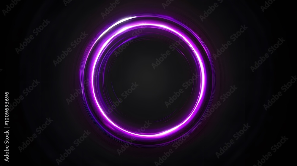 Abstract purple glowing ring circle on a black background, vector illustration Abstract purple glowing ring circle on a black background, vector illustration