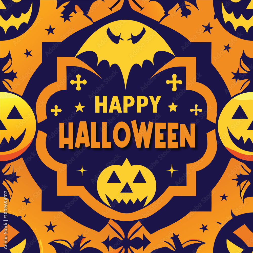 Happy Halloween Vertical Vector Template Happy Halloween Vertical Vector Template