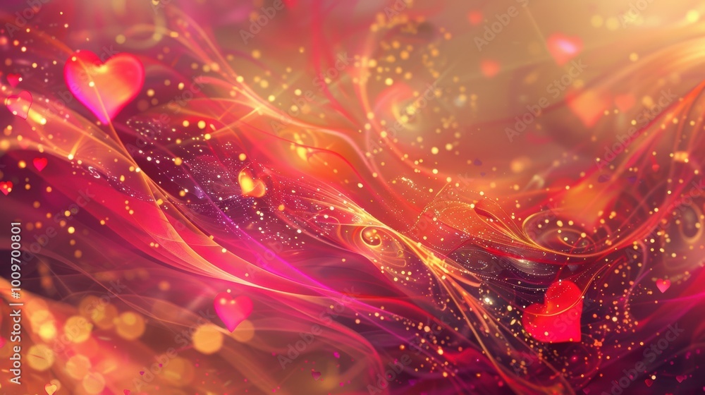 Vibrant Valentine's Day Heart Background with Sparkling Gold and Pink Gradient for Romantic Designs Vibrant Valentine's Day Heart Background with Sparkling Gold and Pink Gradient for Romantic Designs