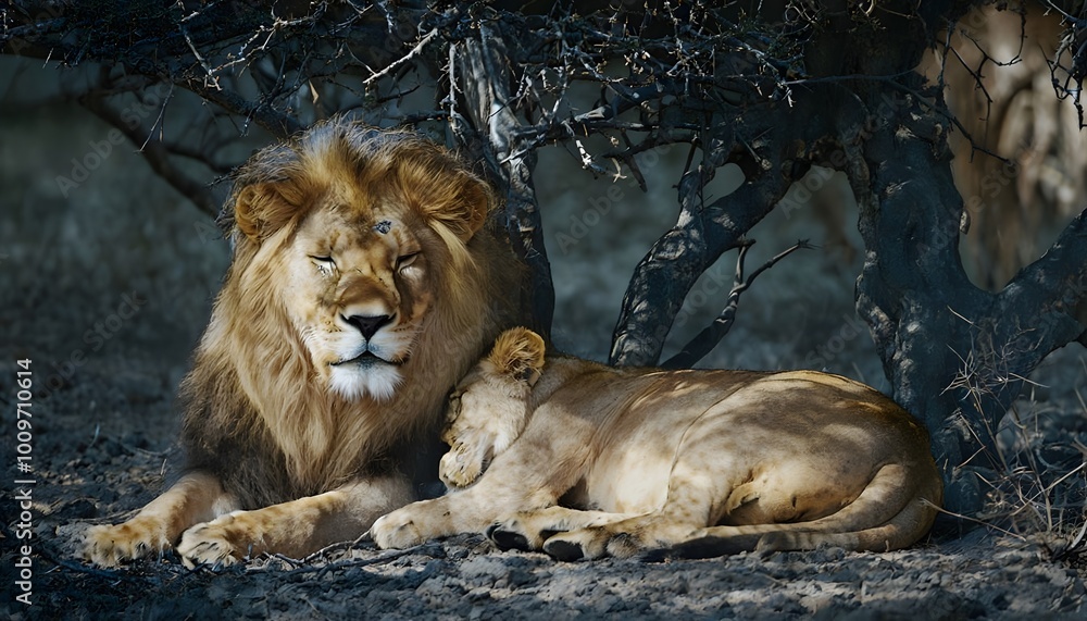 Obraz premium lion and lioness