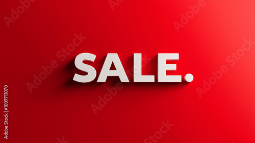 A bright red banner with bold, eye-catching white text "SALE" with 3D effect.