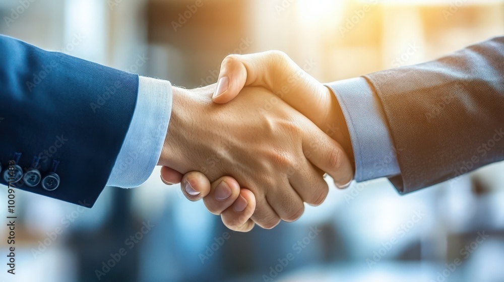 Handshake Agreement in Business Meeting Handshake Agreement in Business Meeting