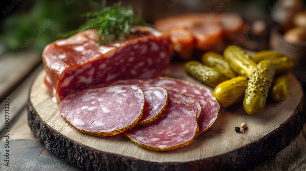 Cold cuts with pickles and mustard Cold cuts with pickles and mustard