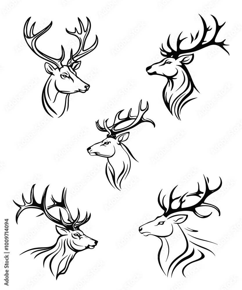 Dear head vector with white background Dear head vector with white background