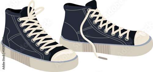 Canvas sneakers. Active lifestyle shoes icon