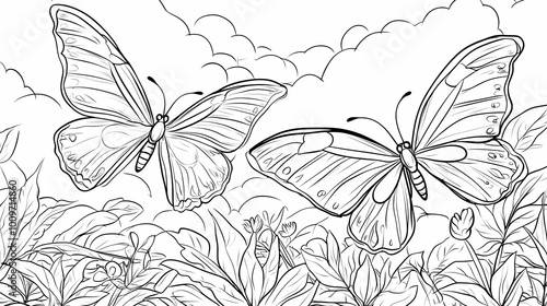black and white butterfly