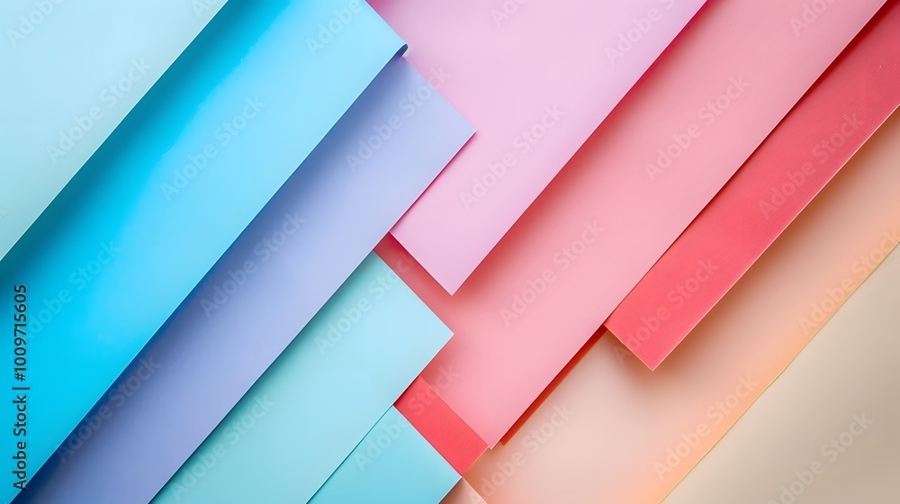 Colorful paper sheets arranged in pastel palette Colorful paper sheets arranged in pastel palette