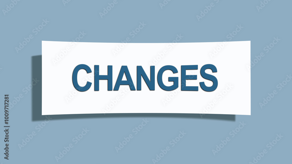Changes. A card isolated on blue background. Changes. A card isolated on blue background.