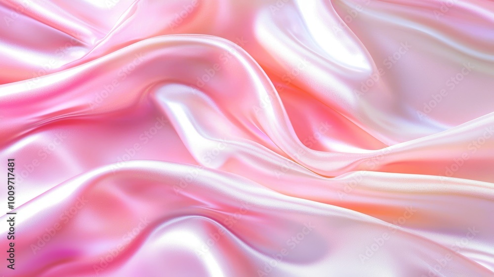 Fototapeta premium An image of wavy pattern wallpaper in white and pink
