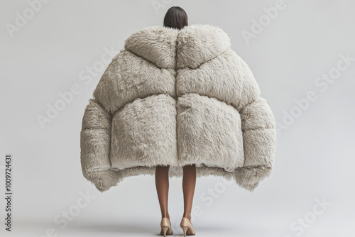 Bear Paw Jacket: Hyper-Realistic Fashion Editorial with Minimalist Vibes