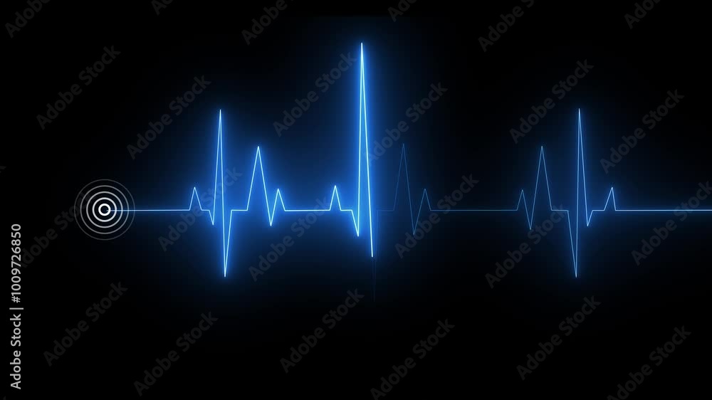 Neon heartbeat icon on black isolated background . Neon heartbeat icon on black isolated background .