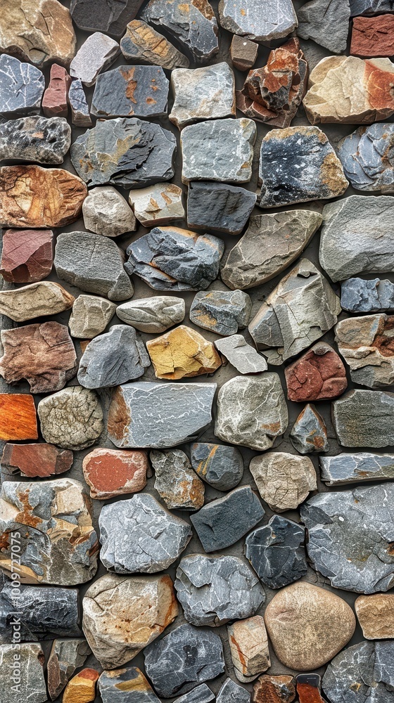 Fototapeta premium A vibrant rock wall showcasing diverse colors and textures in natural formations