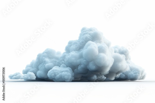 3D rendering of a fluffy, white cloud isolated a pure white background.