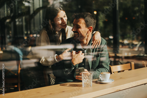 Couple enjoying a warm afte...
