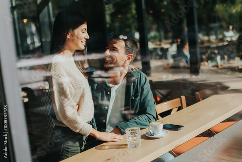 Joyful coffee conversation ...