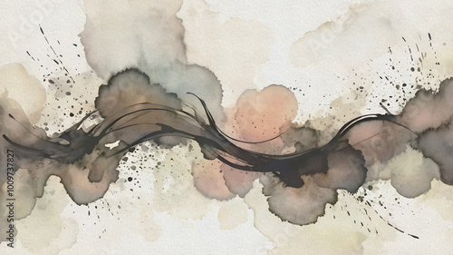 Abstract art in watercolor technique