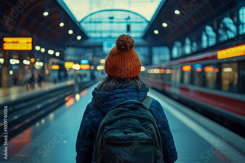 German Railway Station: A Cinematic Portrait of Youth Waiting for the Train