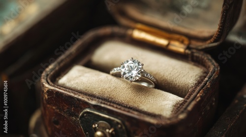 Diamond Engagement Ring in Vintage Box