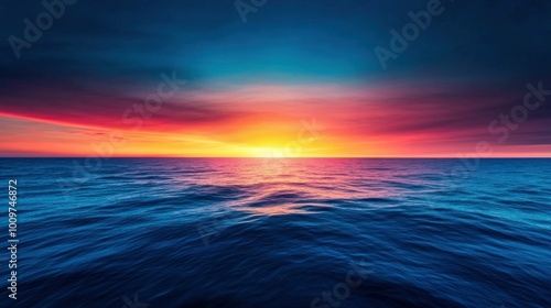 Vibrant Sunset Over Calm Ocean