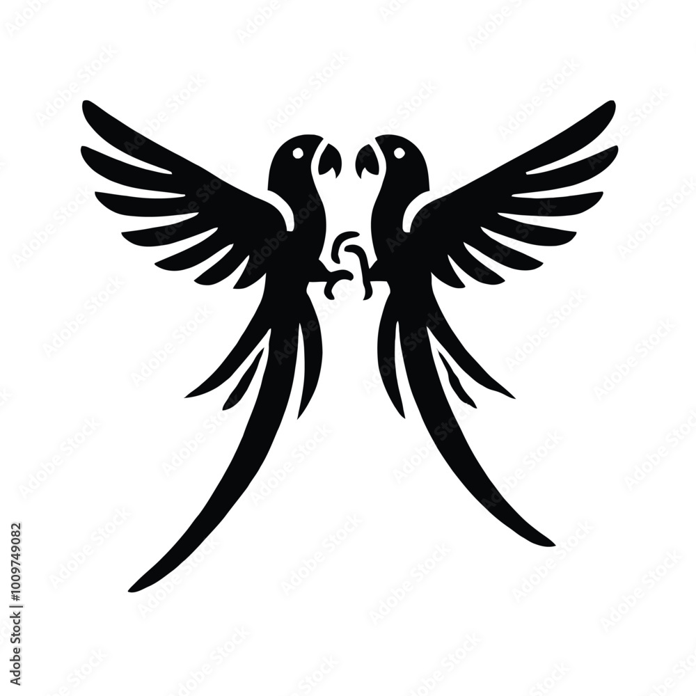 Title: Flying Parrot Silhouettes Title: Flying Parrot Silhouettes