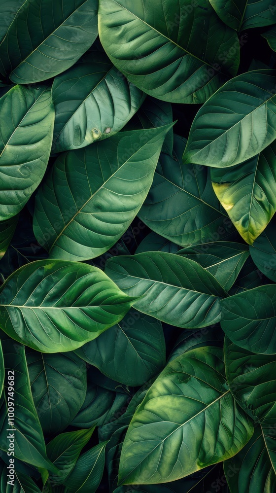 Lush green leaf textures in a tropical setting revealing intricate details in bright sunlight Lush green leaf textures in a tropical setting revealing intricate details in bright sunlight