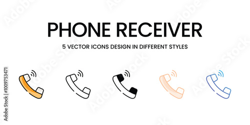 Phone Receiver icons set ready to use vector icon stock illustration