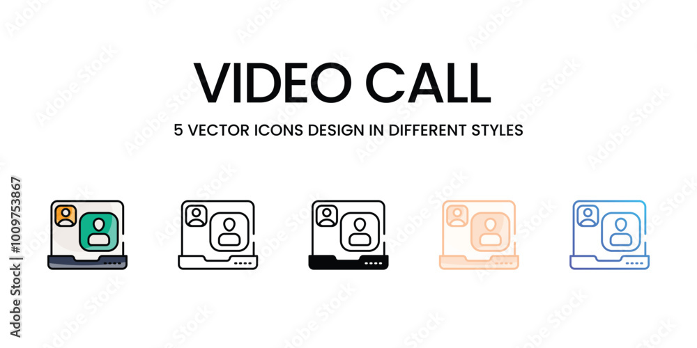 Video Call icons set ready to use vector icon stock illustration Video Call icons set ready to use vector icon stock illustration