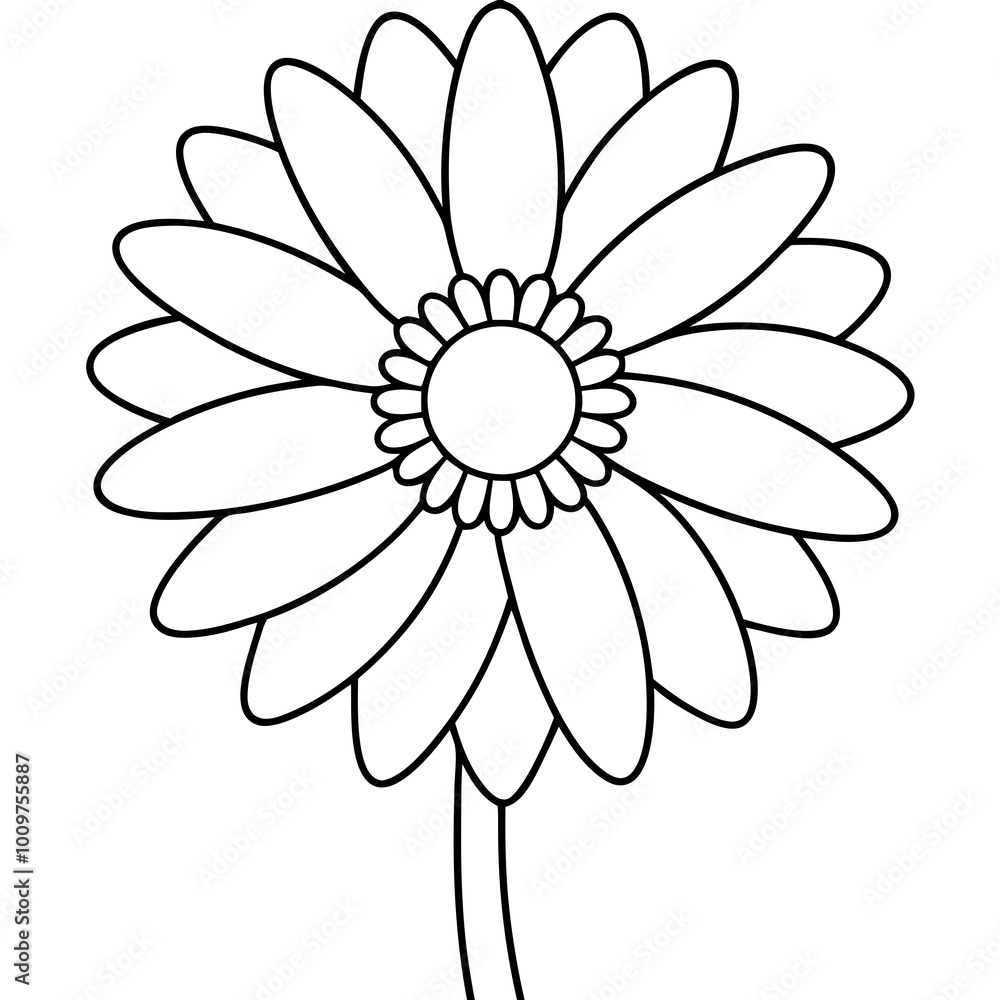 Beautifully Crafted Large Gerbera Daisy Vector Art with Distinctive Round Center
Beautifully Crafted Large Gerbera Daisy Vector Art with Distinctive Round Center