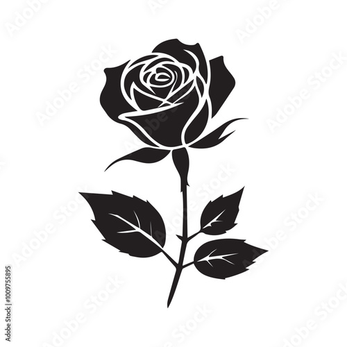 Beautiful Rose Vector Design - Elegant Floral Illustration