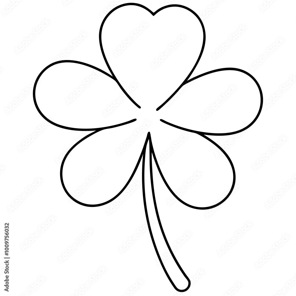 Elegant Four Leaf Clover with Rounded Leaves Beautiful Vector Illustration for St Patrick’s Day Decor
Elegant Four Leaf Clover with Rounded Leaves Beautiful Vector Illustration for St Patrick’s Day Decor