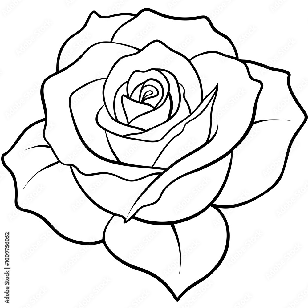 Elegant Vector Illustration Featuring a Detailed Line Art Blooming Rose
Elegant Vector Illustration Featuring a Detailed Line Art Blooming Rose