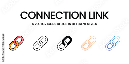 Connection Link icons set ready to use vector icon stock illustration