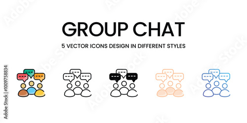 Group Chat icons set ready to use vector icon stock illustration
