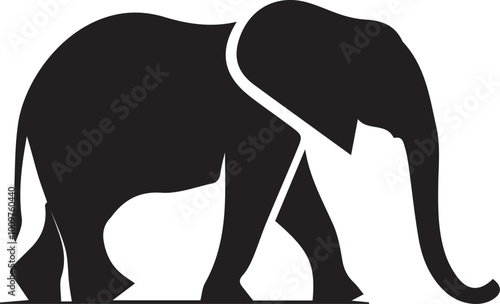 Elephant silhouette vector EPS 