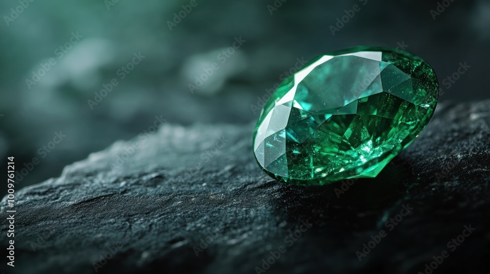 A Single Emerald on a Dark Surface A Single Emerald on a Dark Surface