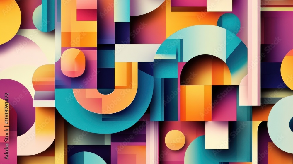 Abstract Geometric Design with Vivid Colors Abstract Geometric Design with Vivid Colors
