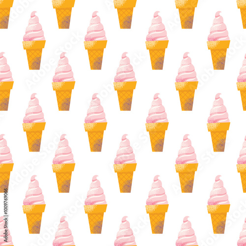 Dairy products seamless pattern. Milk, kefir and yogurt, cardboard packaging containers bottle. Different cheese, butter and cream. Organic farm healthy food vector illustration isolated on background
