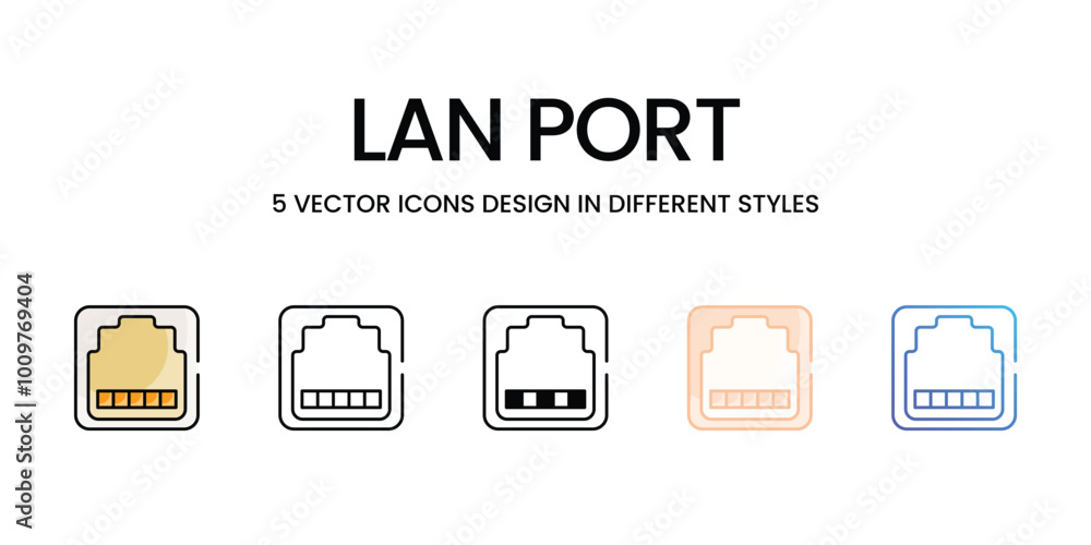 LAN Port icons set ready to use vector icon stock illustration LAN Port icons set ready to use vector icon stock illustration
