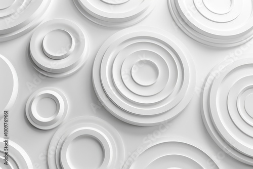 Modern white 3D circle business template with abstract texture.