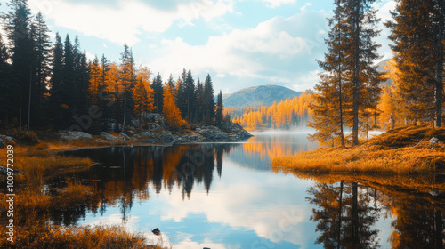 forest lake autumn season