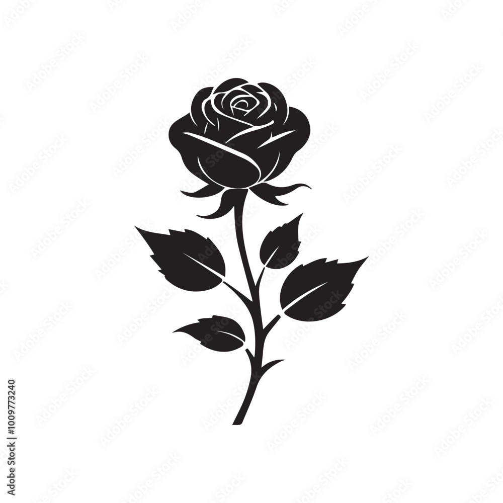 Beautiful Rose Vector Design - Elegant Floral Illustration Beautiful Rose Vector Design - Elegant Floral Illustration
