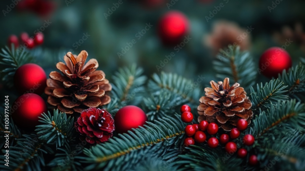 Festive Christmas Background with Ample Copy Space for Holiday Greetings and Promotions Festive Christmas Background with Ample Copy Space for Holiday Greetings and Promotions