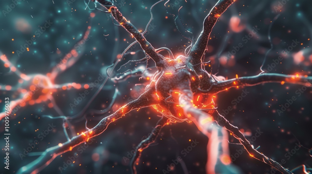 Glowing neural network concept showcasing advanced technology and digital connection in futuristic style Glowing neural network concept showcasing advanced technology and digital connection in futuristic style