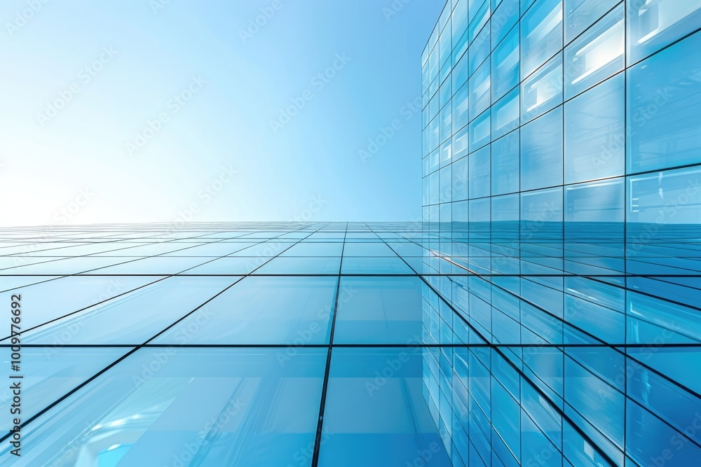 Modern architectural abstract. Geometric design against clear blue sky background. Space for text. Modern architectural abstract. Geometric design against clear blue sky background. Space for text.