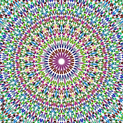 Oriental geometrical radial mosaic mandala background design - psychedelic colorful hypnotic vector graphic