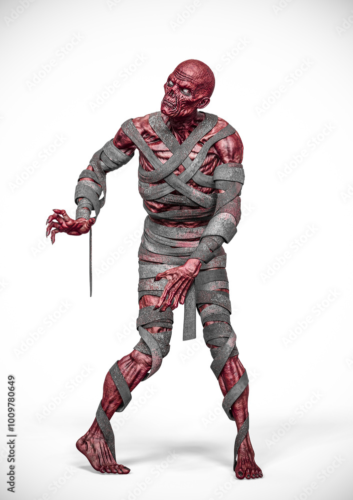 mummy is looking for someone on white background mummy is looking for someone on white background