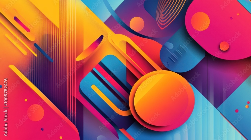 Abstract Colorful Geometric Shapes Design Abstract Colorful Geometric Shapes Design
