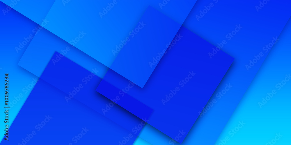 Obraz premium modern abstract gradient blue banner background, abstract blue geometric shape technology digital hi tech concept background