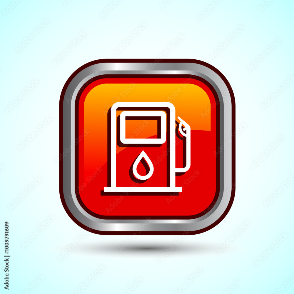 Fuelling Sign Icon Design Illustration, Fuel Icon For Apps and Websites, Orange Color Square Button Design Fuelling Sign Icon Design Illustration, Fuel Icon For Apps and Websites, Orange Color Square Button Design