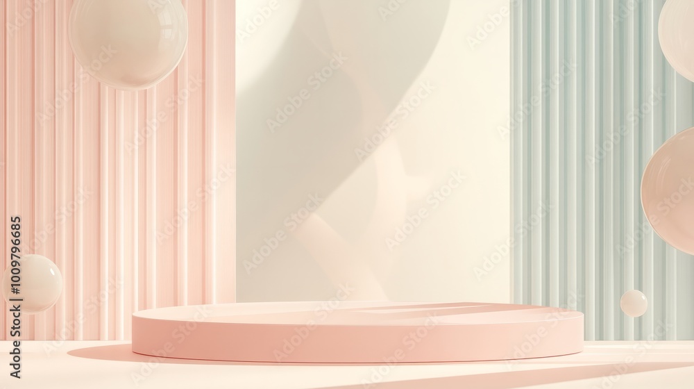 empt podium with pastel colours empt podium with pastel colours
